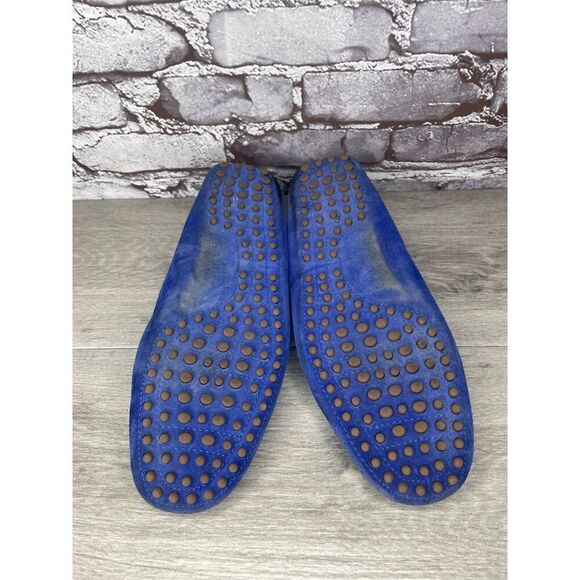 Alexander Trend Blue Suede Moccasins Driving Loafers Shoes Men’s Sz 12M US/45EU - Picture 6 of 16